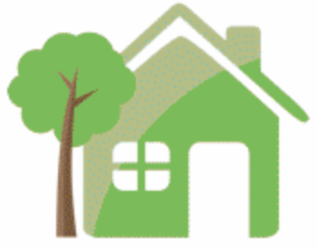Green house with a tree icon